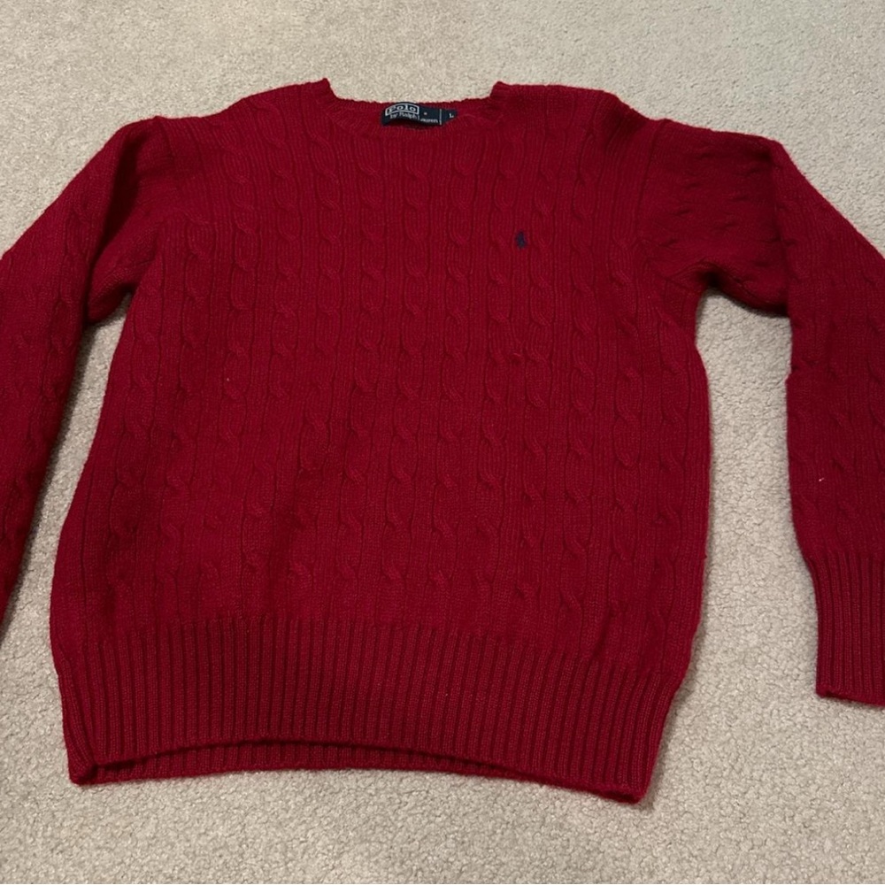 Ralph Lauren Men's Rich Red Crewneck Sweater